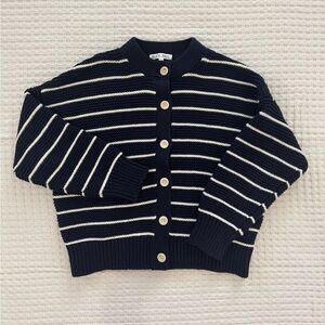 Alex Mill Navy Nico Striped Cardigan Sweater